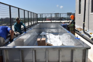 stainless steel pool elevated
