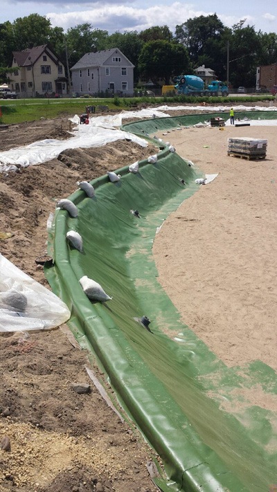 green pvc pool